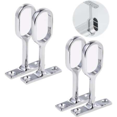 Garderobestangsbeslag, Tøjstangsbeslag, Oval Garderobestangsbeslag, Flangebeslag, Garderobestangsholder, Zinklegering