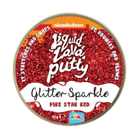Liquid Lava Putty Glitter Sparkle Firestar Red