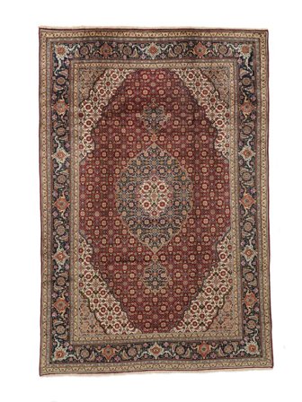 195X295 Tapete Oriental Tabriz Castanho/Vermelho Escuro (Lã, Pérsia/Irão)