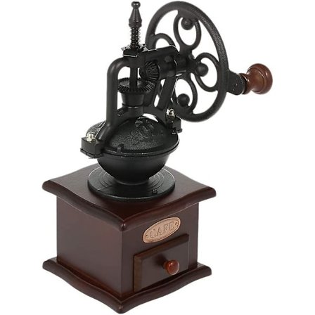 Manuel Kaffekværn Antik Kaffekværn Støbejern Håndsving Med Malingsindstillinger Opfangningsrum (sort)