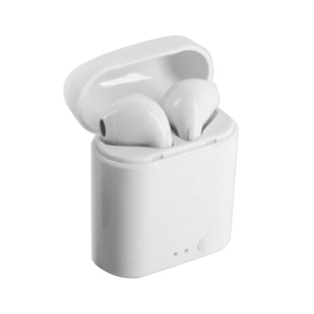 Trådlösa hörlurar Multifunktion HD Brusreducering HiFi Stereo Ljud Knappkontroll Bluetooth Hörlurar för I7S Vit