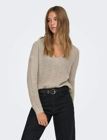 JDY Jdynew Megan L/S Pullover Knt Noos - Beige - S