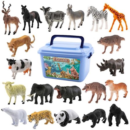 1 set av 58 st Plast Djur Leksaker Simulering Skog Zoo Modell Leksaker Barn Leksaker