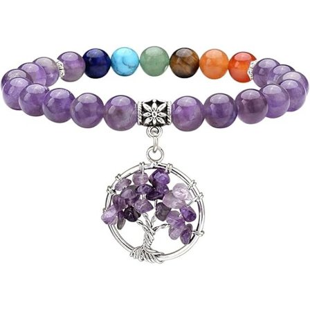 Krystaller Livets Træ Armbånd Reiki Healing Ædelsten Perle 7 Chakra Krystal Armbånd til Yoga Meditation Afbalancering