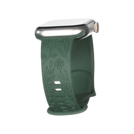 Lämplig för iwatchS9 876SE Apple watch armband präglat liten ros silikon