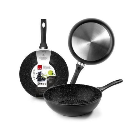 IBILI - Natura Wok, 30 cm, aluminium, non-stick i stenstil, induktionskompatibel
