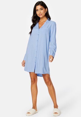 BUBBLEROOM Stina night shirt Light blue / Offwhite Klær