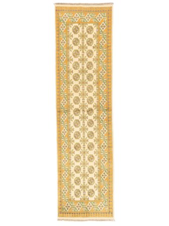 Afghan Fine Rug Hand Knotted 78X288 Runner Orange/Beige Afghanistan