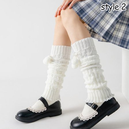 Lolita Over Knee Kawaii Benvarmere Strik Sokker Knitted Foot Co