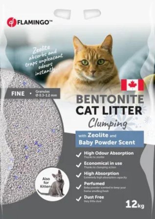 Kattesand med Babypudder og Zeolitt - 12kg