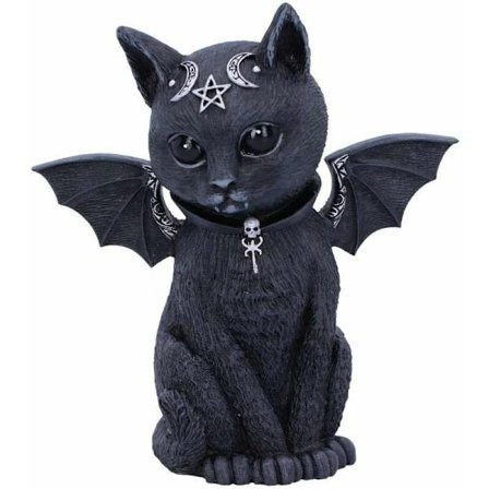 Nemesis Now Winged Malpuss Okkult Kat Figur - Polyresin - Sort