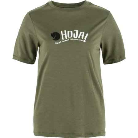 Fjällräven Dam's Hoja Wool T-shirt in Laurel Green | Size: Medium, Ull/Polyester