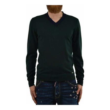 Dsquared2 V-neck Strik Grøn, Herre Strik, Størrelse: M