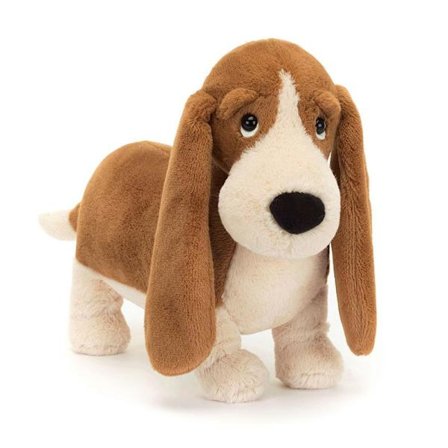 Jellycat Randall Basset Hound mjukdjur sittande höjd 23 cm