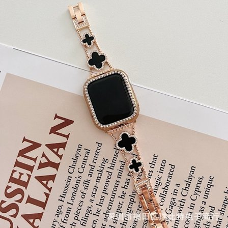 Klockarmband för Apple Watch iWatch 42mm /2/3 generation Roséguld med svart