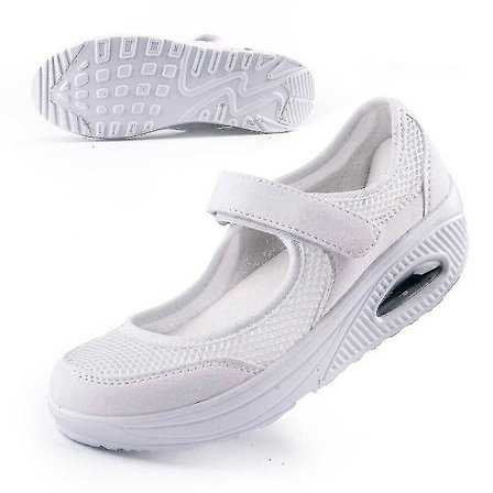 Naisten mukavat kävelyhoitajan kengät, liukumattomat, hengittävät kiilakorkokengät kuntoiluun stcyv