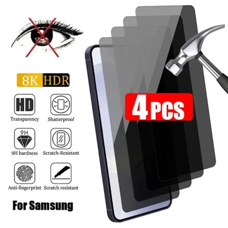 4 stk. Antispionglas til Samsung S21 S20 Fe 5G A72 A52 A32 A70 A50 A40 Privacy Scre Protector til Samsung A73 A53 A33 A23 5G For Samsung S21 FE5G 4PCS