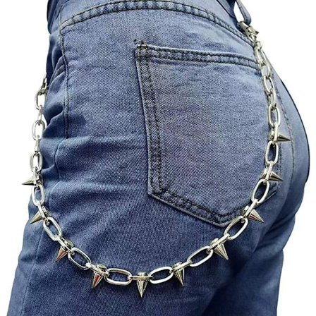 (Rivet) Pung Kæde - Pung Kæder til Mænd Kvinder, Punk Bukser Kæde til Biker Tung Kranie Kæde Bælte Goth Tilbehør