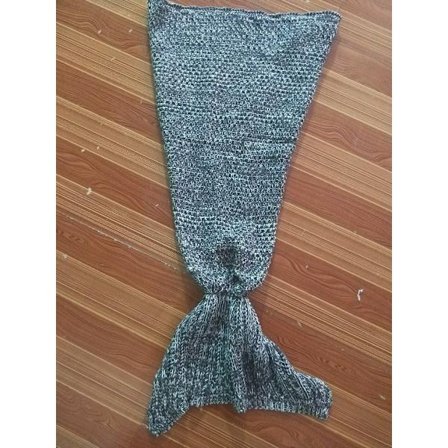 Villahuopa Merenneitopeitto Neulottu peitto Merenneidon pyrstöpeitto Harmaa