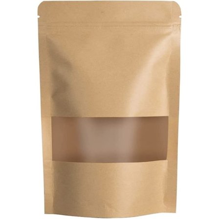 Kraft Zip Lock Papirposer Genanvendelig Madpose, Acsergery Vindue Lynlåsposer Poser Stå Op Gave