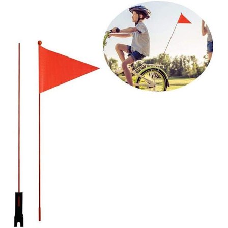Barncykel flagga säkerhetsvimpel go-kart scooter cykelvimpel flagga neon orange