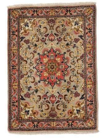 Qum Kork/Silk Rug Oriental Brown/Black (Wool, Persia/Iran)