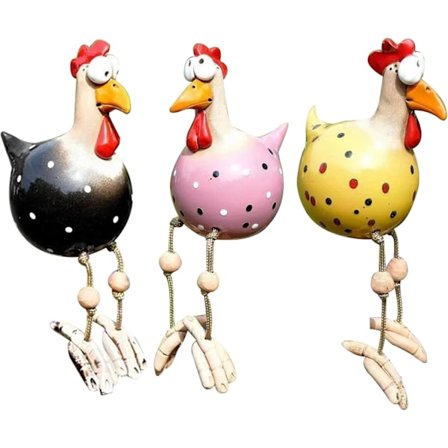 Havedekoration Kylling, Tianher 3 stk Sjove Kylling Resin