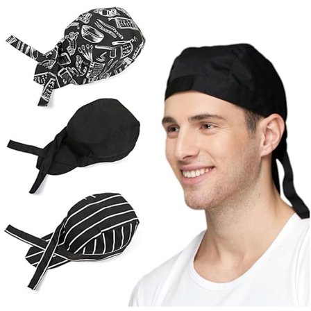 3 kappaletta unisex-kokin hattua, kokin hattua, kokin hattua, säädettävät nauhahatut, kokin hatut miehille,