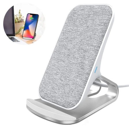 Hurtig trådløs oplader, 10W sølv trådløs opladningsstativ