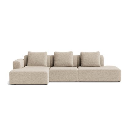 Como chaiselong sofa, venstrevendt | open end - Anthology Beige - 308x155x83 - Sofa, chaiselong - Håndlavet, inkl. rygpuder, tidløst design