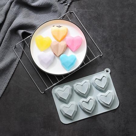 6 Erilaista Kolmiulotteista Rakkaus-Silikonikakkuvuokaa DIY Ranskalaisen Jälkiruuan Timanttimousse-Leivontavuoka