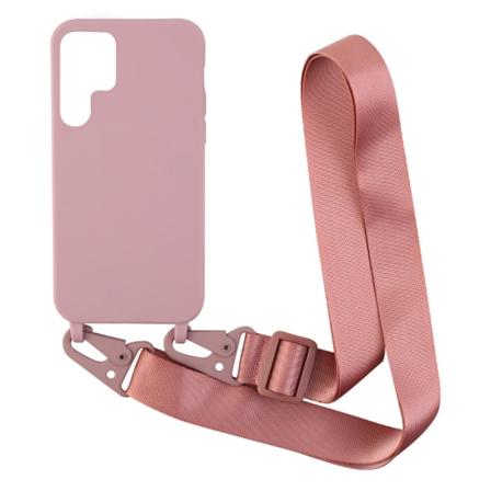 Korsband Halsband Rem Snodd Telefonfodral Kompatibel Med Samsung Galaxy S23 Ultra, Flytande Silikonfodral