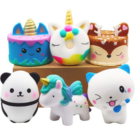 6 st Squishies Jumbo Slow Rising Unicorn Häst, Tårta, Unicorn
