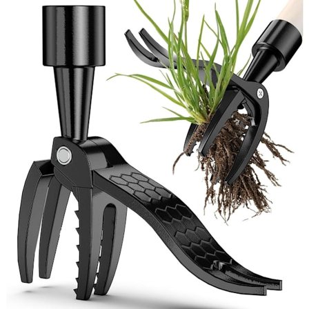 1 Pakke Manuell Ugressfjerner med Baseplate Svart Aluminium Ugressfjerner Kraftig Hageugressverktøy