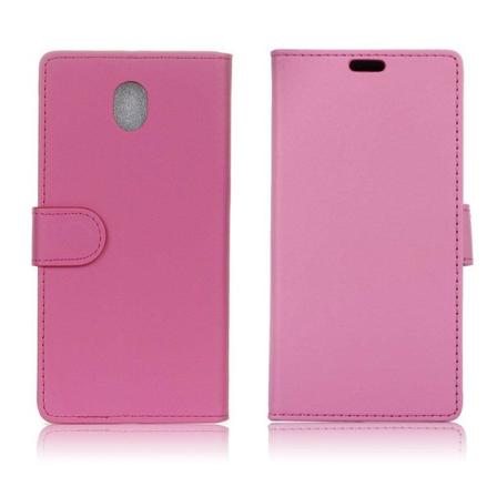 Samsung Galaxy J5 (2017) Stilfuldt og stærkt læder etui - Pink Pink