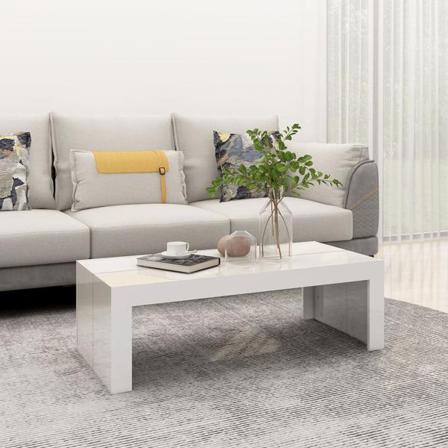 Vidaxl Soffbord Vit Högglans 110x50x35 Cm Spånskiva Vit