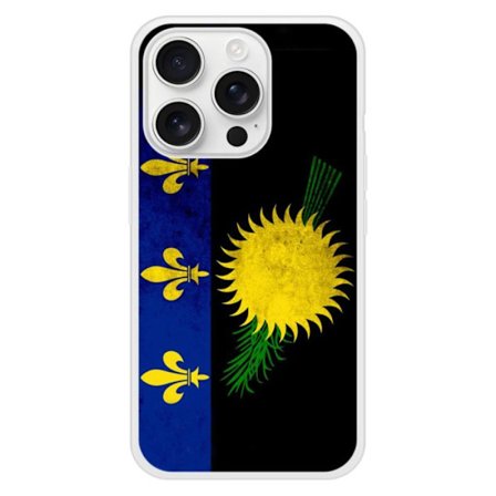 Siliconskydd med förstärkning, tryckt, kompatibel med Apple iPhone 16 Pro, Guadeloupess flagga