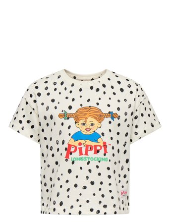 Kmgpippa Life S/S Boxy Printed Tee Jrs Cream Kids Only