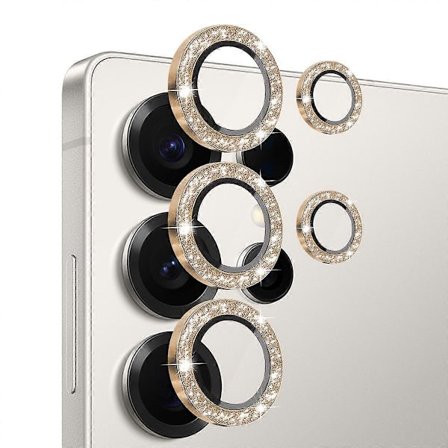 Til Samsung Galaxy S25 Ultra Kameralinse Film Hærdet Glas+Metal Glitter Baglinsebeskytter