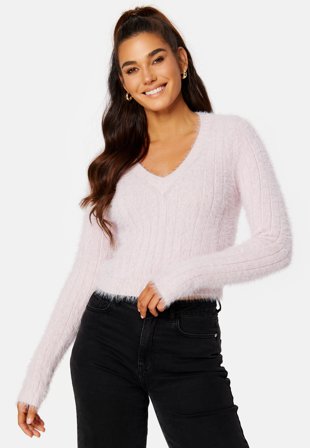 VERO MODA Poilu LS V-Neck Blouse Lavender Fog Klær