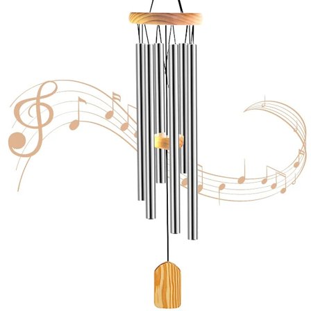 Hot tilbud til lav pris! Udendørs vindspil, havevindspil til terrasse, have, boligindretning, 6 aluminiumsrør - Glad