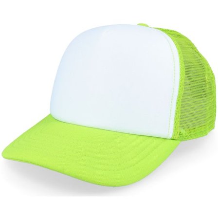 Beechfield - Grön trucker Keps - Kids Limegreen/White Vintage Foam Trucker @ Hatstore