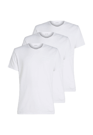 Calvin Klein S/S Crew Neck 3-Pack Pyjamas Herr Vit S