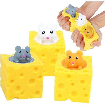 Ost Stressleker Fake Ost Angstlindringsleker Mus Ost Leker - 3 Pakke[D]