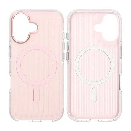 Mobilskal Korrugerad Magsafe för iPhone 17 - Rosa