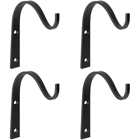 4-pak rustikke veggkroker i jern for å henge lykter, kåper, murere J