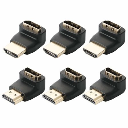 6 stk. vinkel HDMI-stik, 90 graders og 270 graders HDMI-han