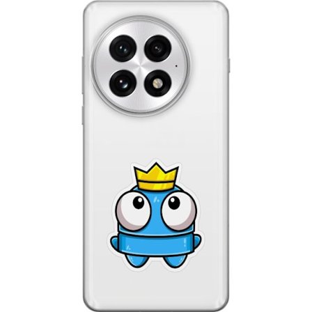 Kompatibel Mobilcover til OnePlus OnePlus 13 Blå tegnet figur med krone og store øjne i legende kongelig stil