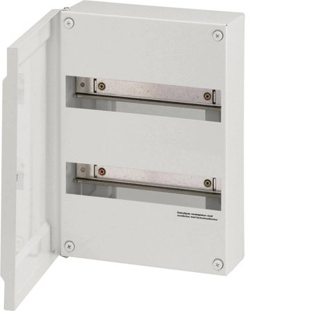 Hager GD218N Normkapsling 18 moduler/rad, utenpåliggende, metall 2 rader, Elfordeling & strømforsyning