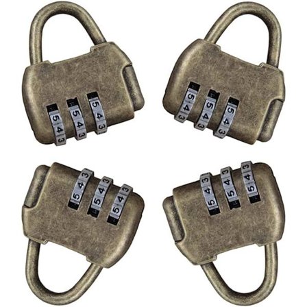 Stykker Kode Hænglås Kode Skab Anti-Tyveri Kombination Hænglås 3 Cifret Retro Kombination Lås Vintage Hænglås Udendørs Dør Nøglefri Sikkerhedshænglås